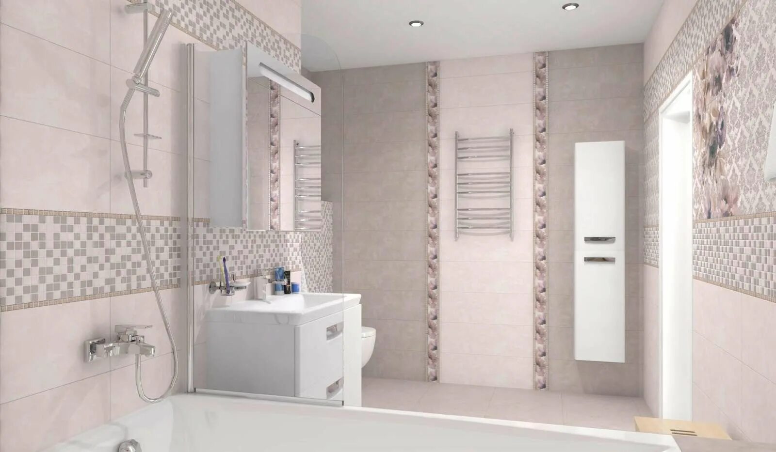 Плитка марацци в интерьере ванной комнаты Город на воде (Kerama Marazzi) купить в Санкт-Петербурге по цене 259 руб / Штука