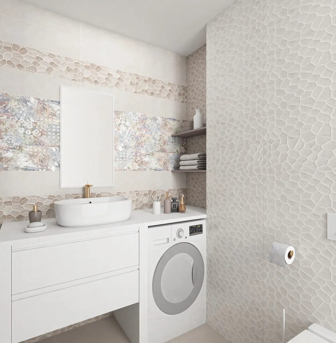 Плитка марс в интерьере ванной Керамогранит и плитка Alma Ceramica Melange - купить в Москве с доставкой по низ
