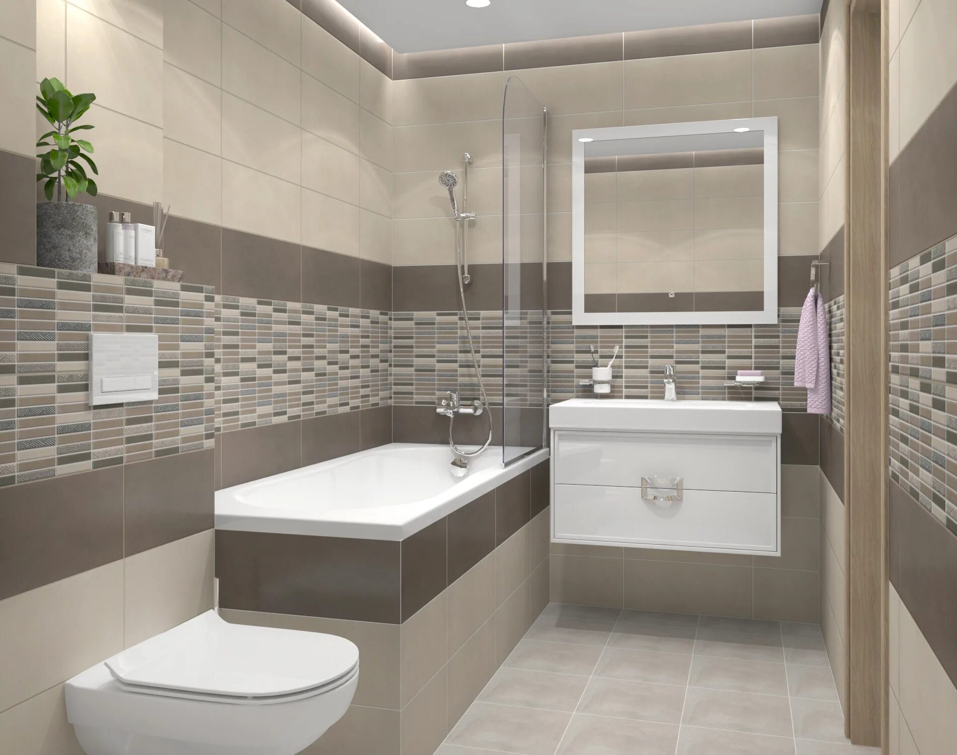 Плитка марс в интерьере ванной Дизайн-проект из плитки и керамогранита Kerama Marazzi Параллель 1 - интернет-ма