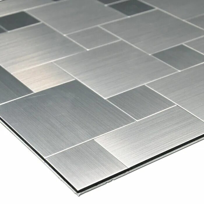Плитка металла фото 12" x 12" Metal Peel & Stick Mosaic Tile Metal tile backsplash, Stick tile backs