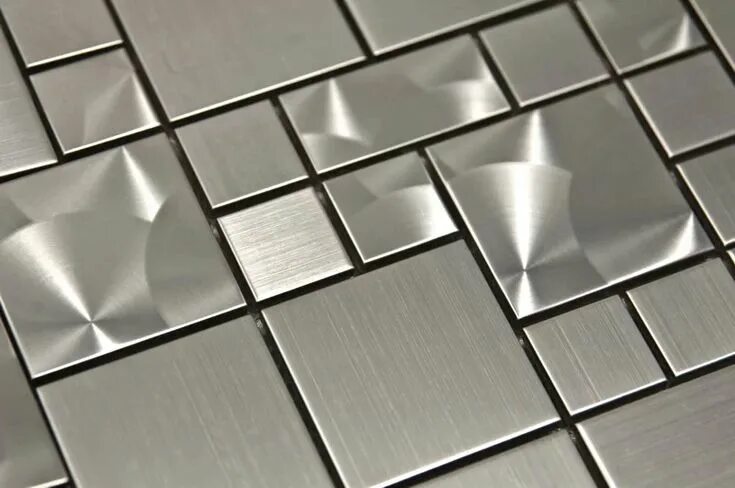 Плитка металла фото Luxsurface Random Sized Metal Mosaic Tile in Silver Wayfair Metal mosaic tiles, 