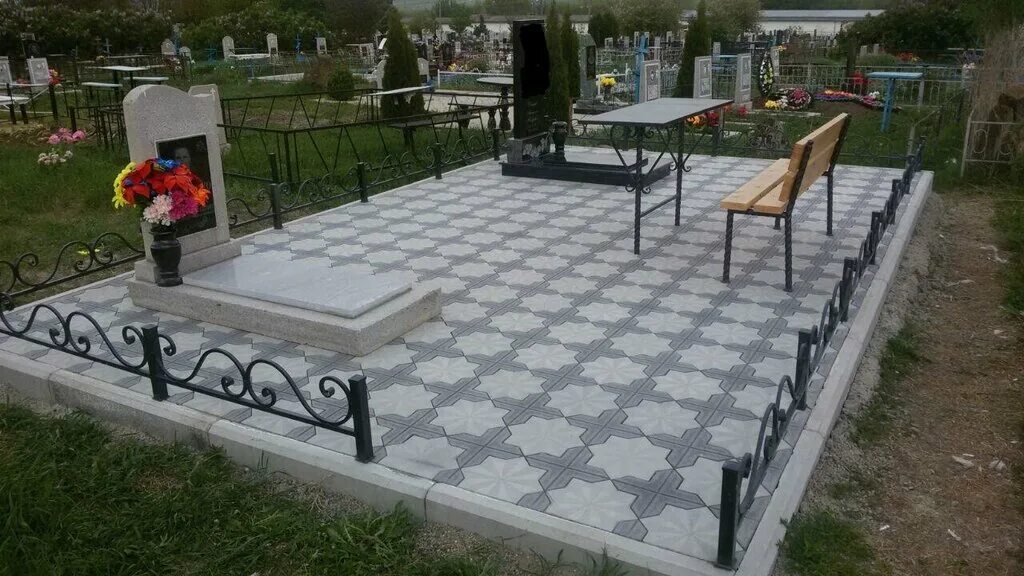 Плитка на кладбище фото благоустройство могилы РСС Оркус, ритуальные услуги, ул. 25 Сентября, 28А, стр. 2, Смоленск - Яндекс Ка