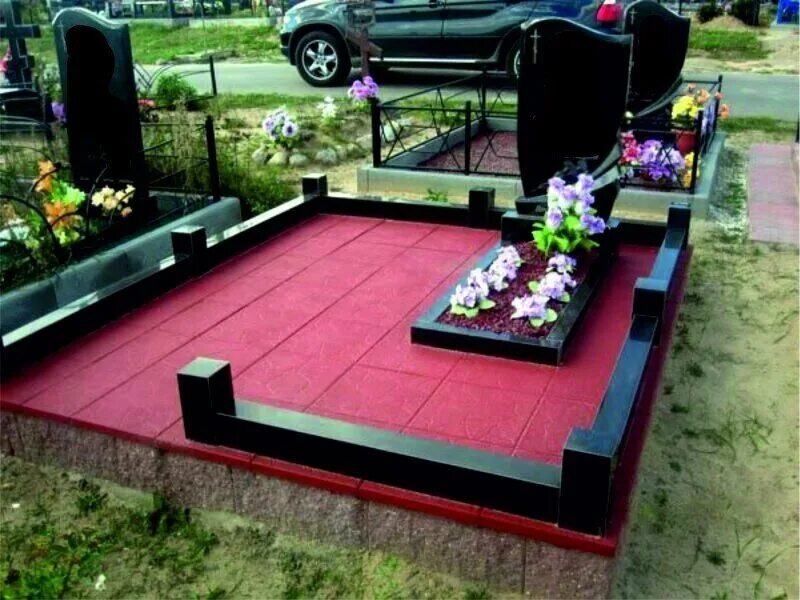 Плитка на кладбище цена и фото Могила и как ее облагораживают! От памятника, до ограды. Многие люди просто брос