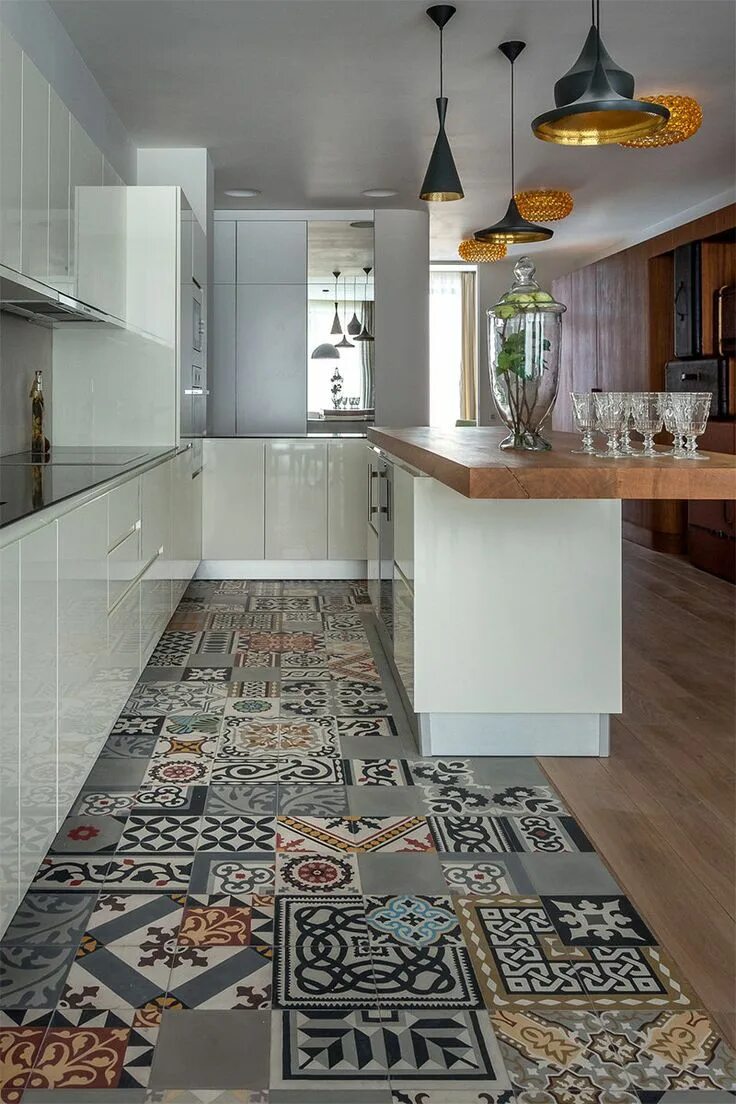 Плитка на кухне в квартире фото 15 lindas cozinhas com piso estampado para você se inspirar Kitchen flooring, Gr