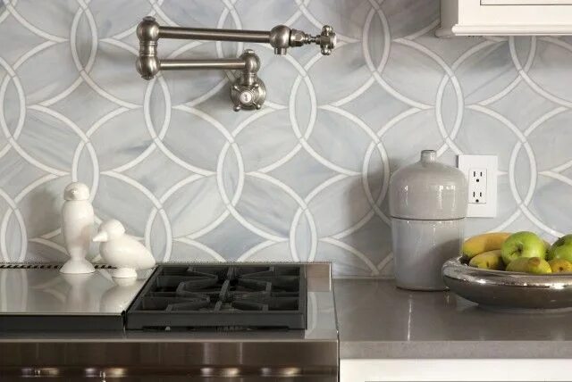 Плитка на кухню 2024 фото Ann Sacks Beau Monde Glass Tiles Modern kitchen backsplash, Kitchen backsplash d