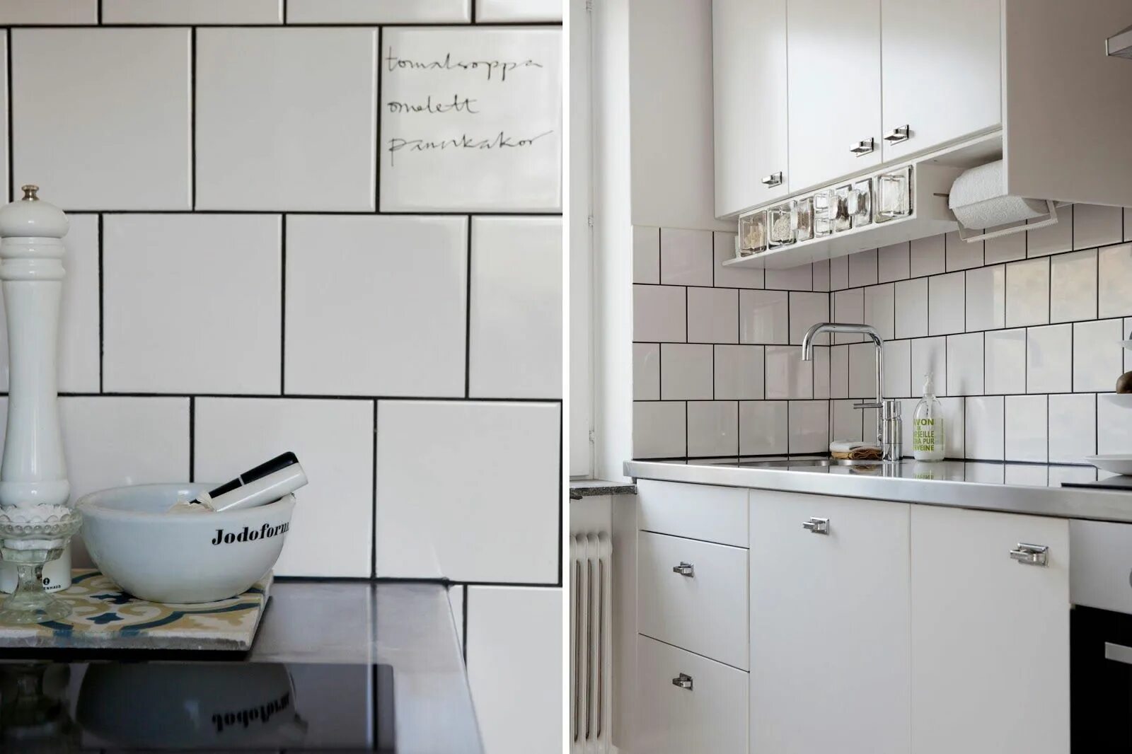 Плитка на кухню белая фото C'est assez simple au final... Home kitchens, Modern kitchen interiors, Large wh