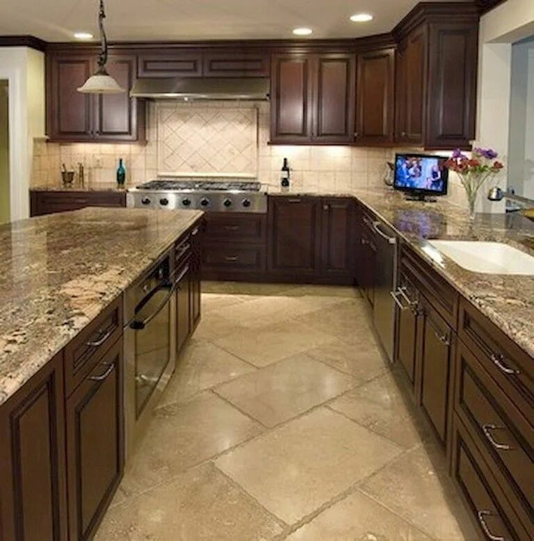 Плитка на кухню коричневая фото 92+ Amazing Kitchen Backsplash Dark Cabinets #kitchendesign #kitchenremodel #kit