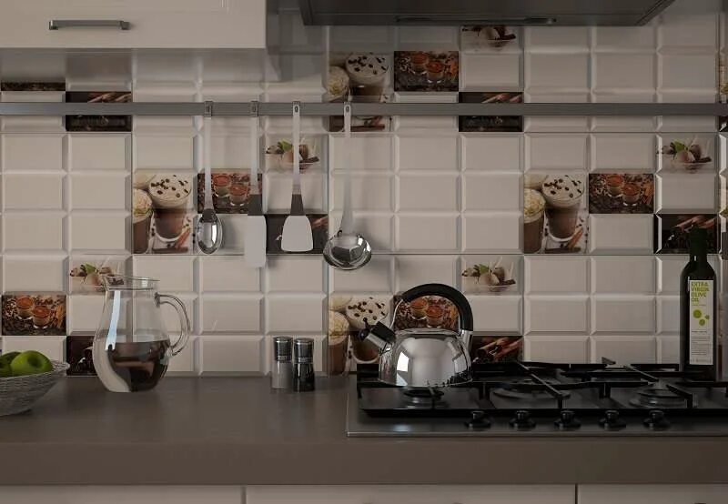 Плитка на кухню на стену фото Купить Терракота Coffee Break по цене от 867 руб в Крыму Плитка для кухни Террак