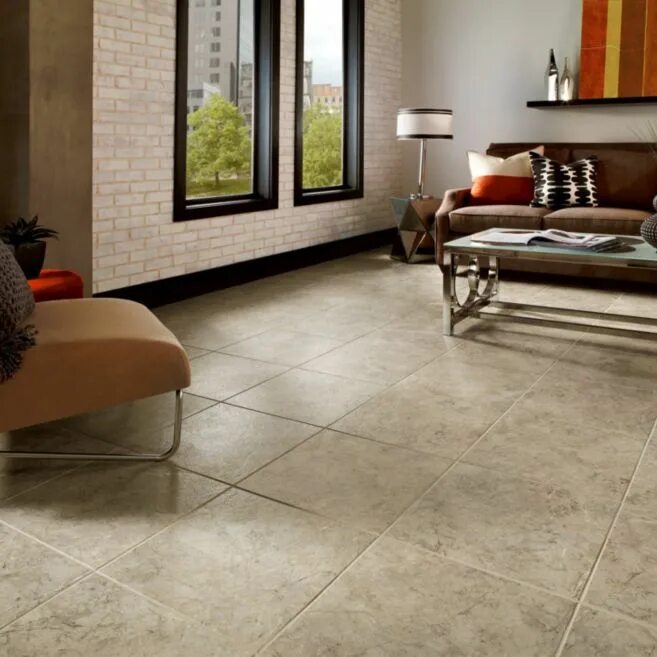 Плитка на пол фото Elegant Taupe/Gray Engineered Tile - Upgrade Your Space