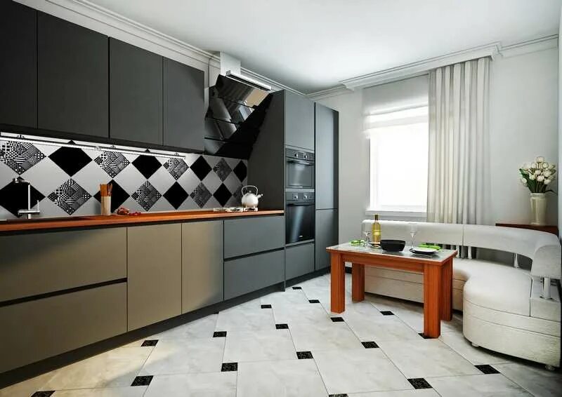 Плитка на пол интерьер кухни фото Керамическая плитка настенная Фристайл 3М 1 200 × 200 купить в ТСК "Фристайл"
