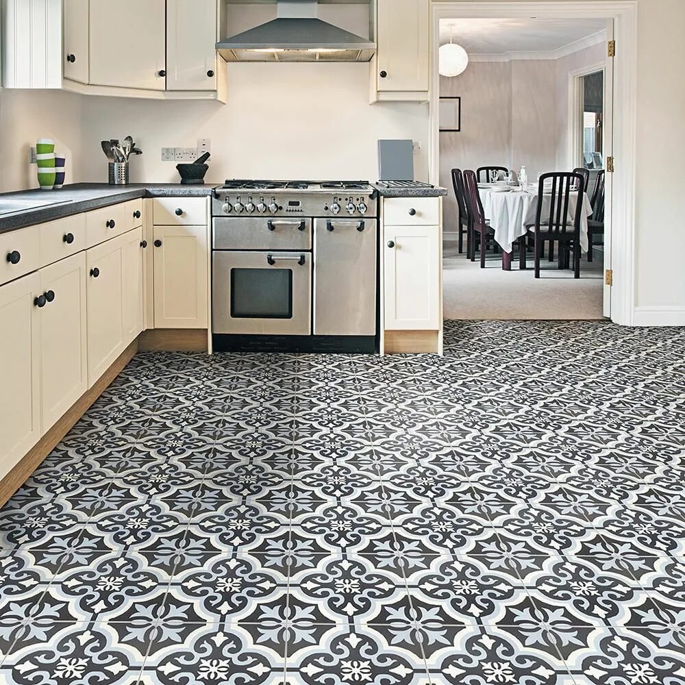 Плитка на пол на кухню дизайн 2024 Merola Tile Braga Blue 7-3/4 in. x 7-3/4 in. Ceramic Floor and Wall Tile (10.76 