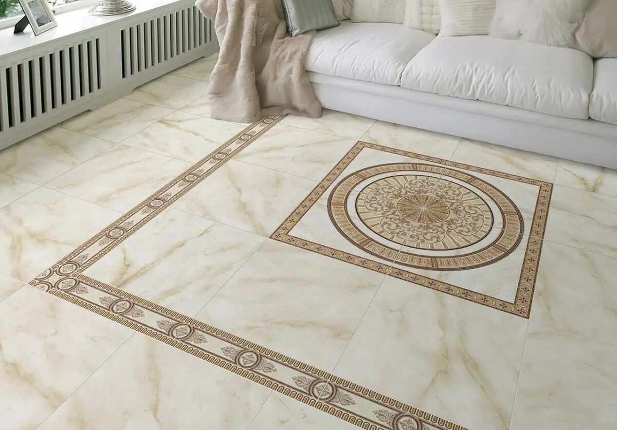 Плитка на пол с рисунком фото Купить Carrara CE4R302 св-беж Плитка пол 42*42 c бесплатной доставкой в Еврокомф