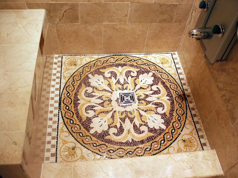 Плитка на пол с рисунком фото Bathroom Floor Mosaics Mosaic Marble Inspiration Gallery