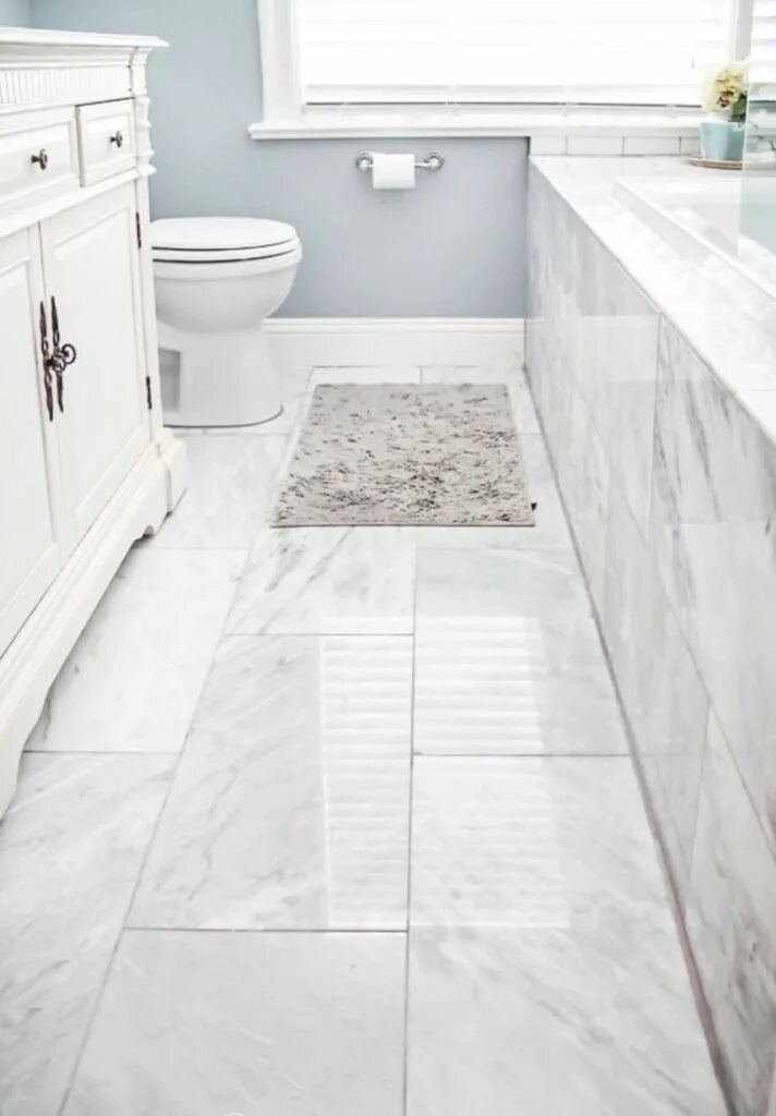 Плитка на пол в ванну фото Bathroom Floor Tile Design DECOR IT'S Small bathroom tiles, Marble tile bathroom