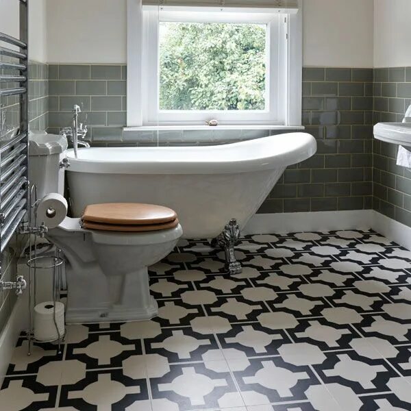 Плитка на пол в ванную фото Parquet Charcoal Flooring by Neisha Crosland for Harvey Maria Bathroom vinyl, Wh