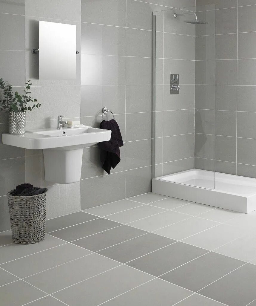 Плитка на пол ванны фото Regal Grey Polished Tile ™ Topps Tiles - dull but would work Grey bathroom floor