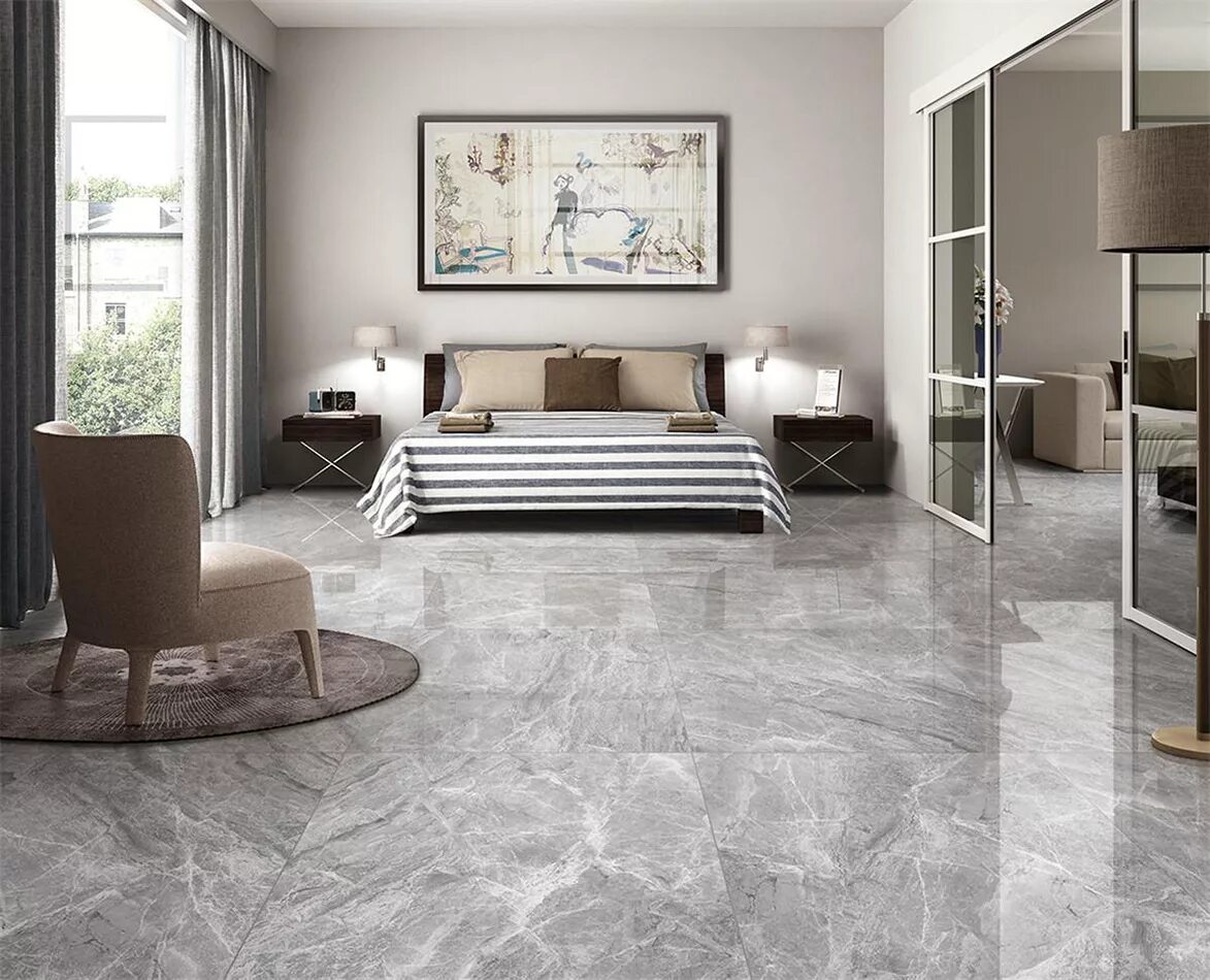 Плитка на полу под мрамор фото Romario Ceramics Supreme Mijas - купить со скидкой плитку Mijas