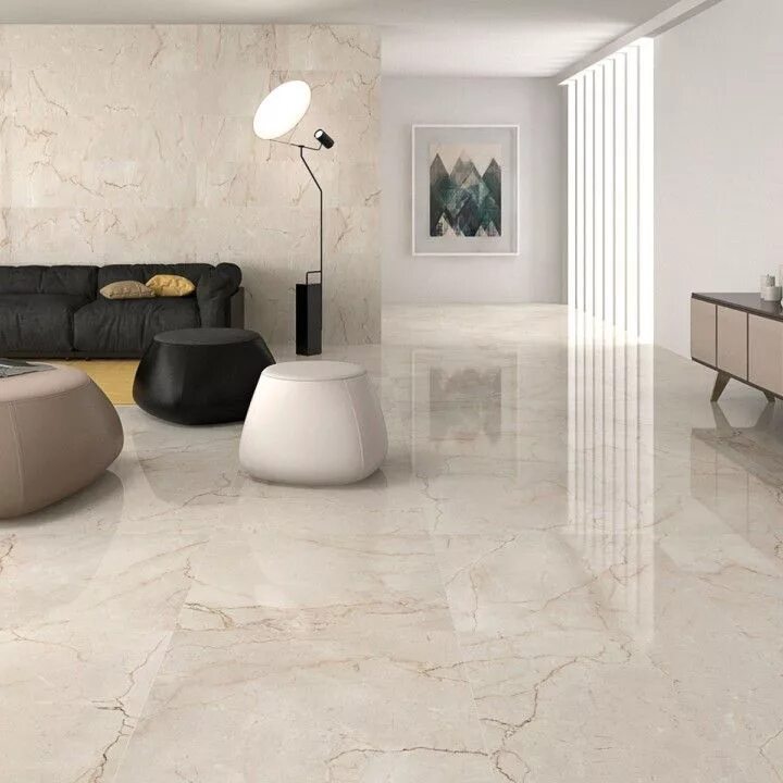 Плитка на полу под мрамор фото Classic cream gloss floor tiles have a lovely marble effect finish and to captur