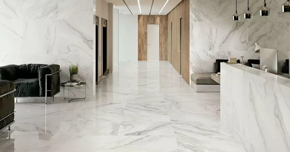 Плитка на полу под мрамор фото Коллекция 1811/5046 от производителя Porcelanite Dos - купить плитку в интернет-
