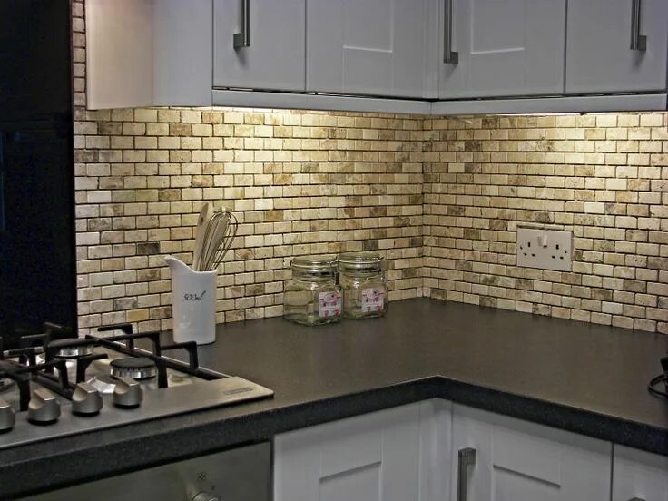 Плитка на рабочую стенку кухни фото Natural Stone Backsplash natural stone backsplash Kitchen wall design, Kitchen t