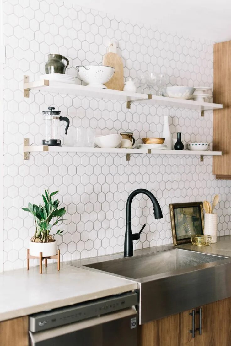 Плитка на стенку кухни фото The One Room Challenge Reveal - The New & Improved Bathroom Modern kitchen backs
