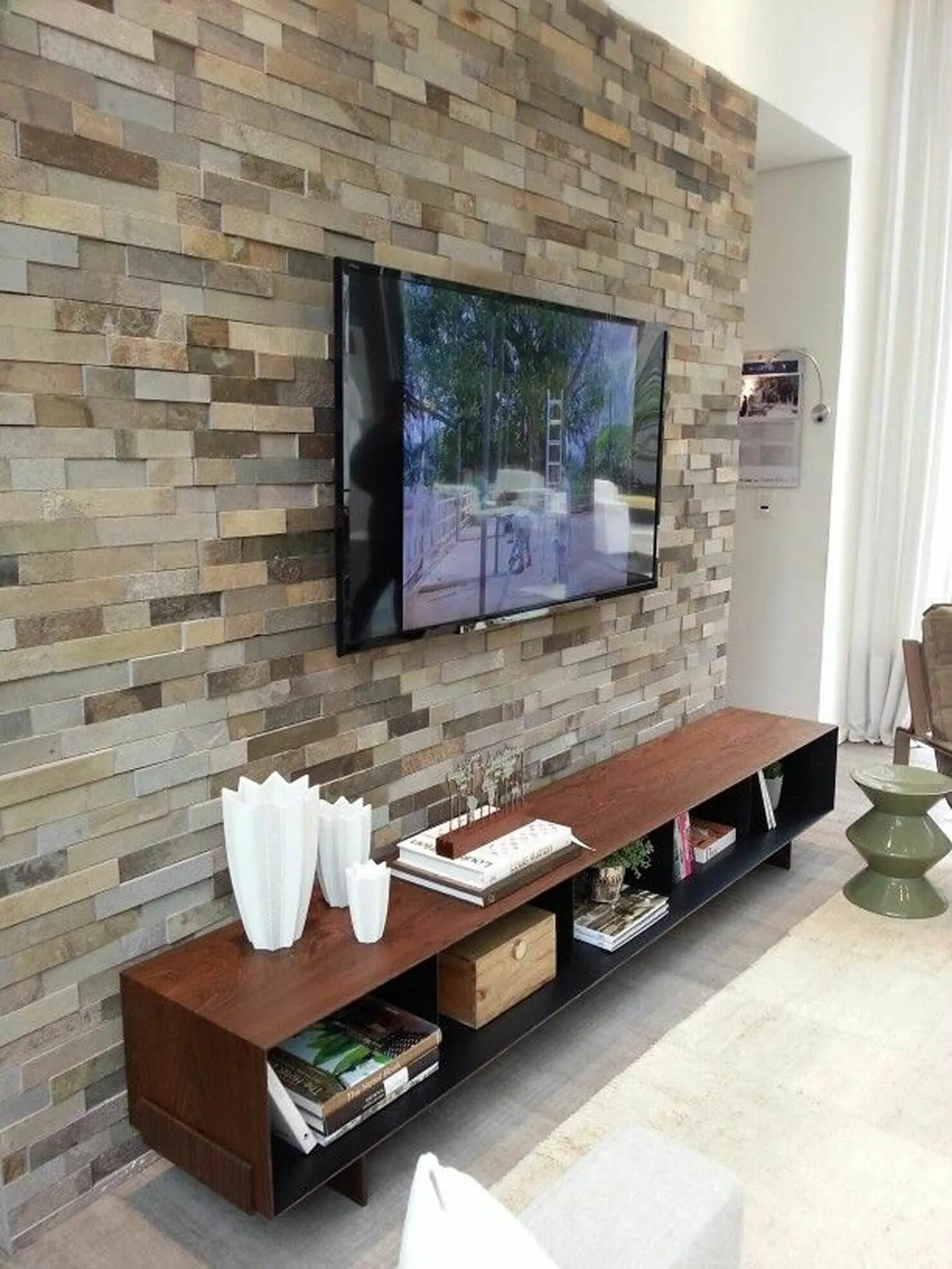 Плитка на стены в квартиру фото Fotos revestimentos, decor pedras pisos e revestimentos homify Living room desig