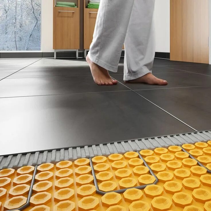 Плитка на теплый пол фото Heated Floors schluter.com Floor heating systems, Heated floors, Radiant floor h