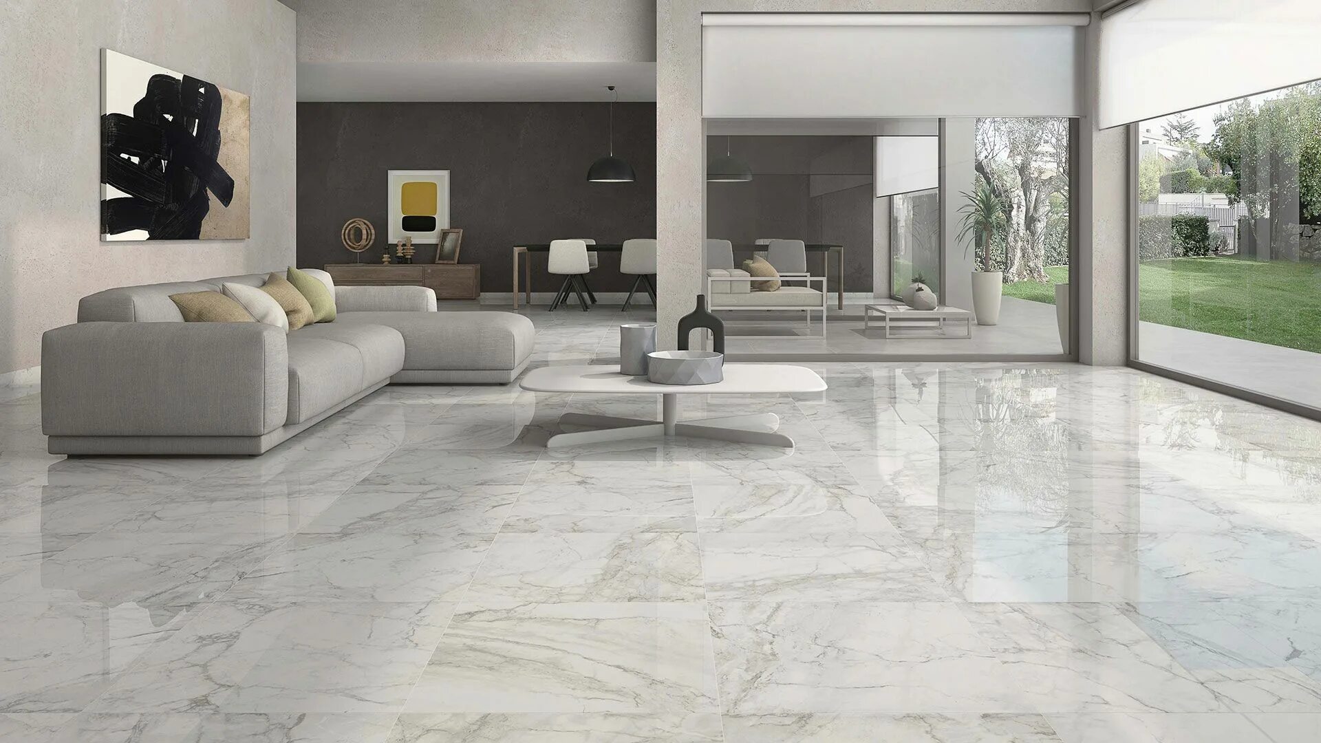 Плитка напольная 60х60 фото Iceland Glossy 60x120 Colortile - Керамогранит Колортайл Айслэнд Глосси белый, б