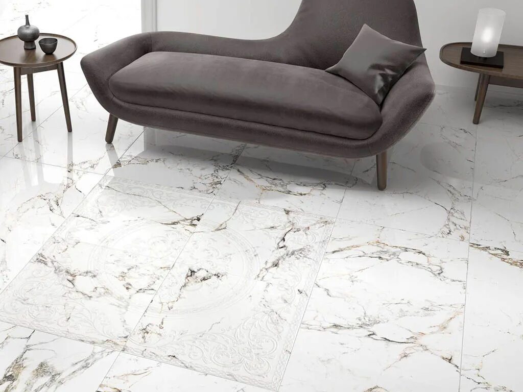 Плитка напольная 60х60 фото Tucci Gold 60x60 Museum - Керамогранит Музеум Туччи Голд белый купить в Москве