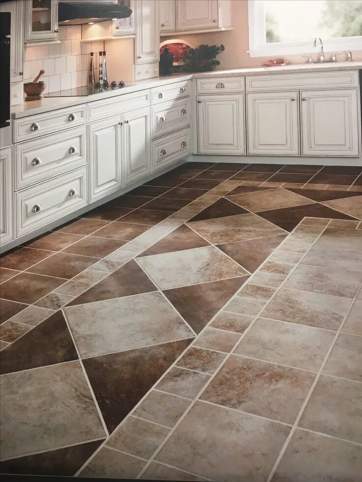 Плитка напольная для кухни нескользкая фото Love the idea of doing a design on the kitchen floor Kitchen flooring, Flooring,