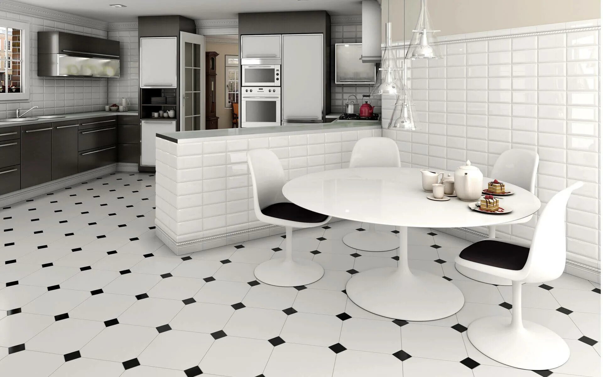 Плитка напольная для кухни в интерьере фото Коллекция Vives Monocolor - интернет-магазин Отделкино City