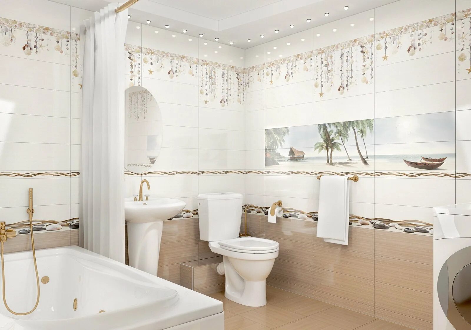 Плитка настенная для ванны фото Alma Ceramica Ailand - купить керамическую плитку Альма Керамика Айленд недорого