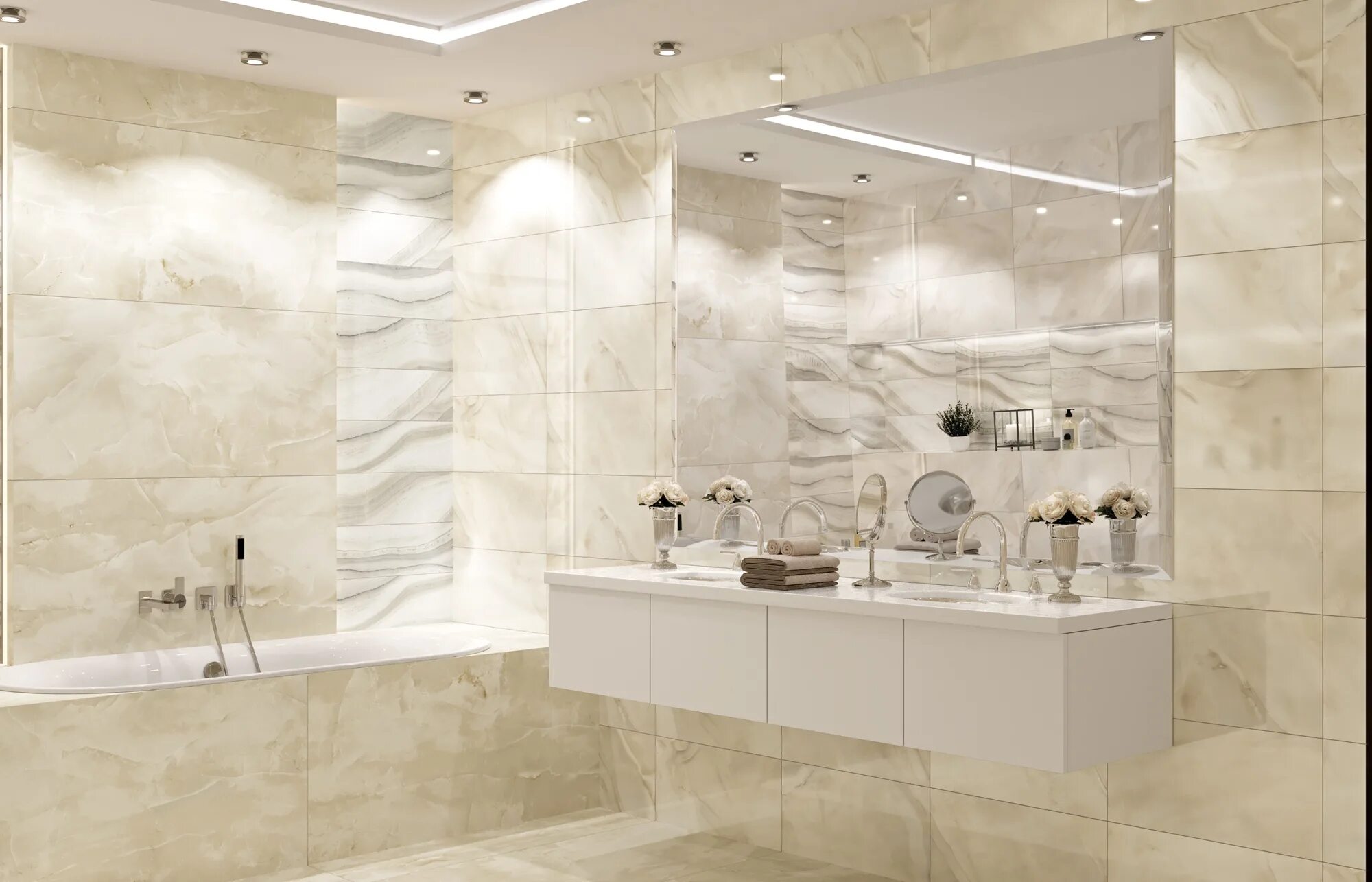Плитка оникс для ванной комнаты фото Коллекция Primavera Amore Beige - интернет-магазин Отделкино City