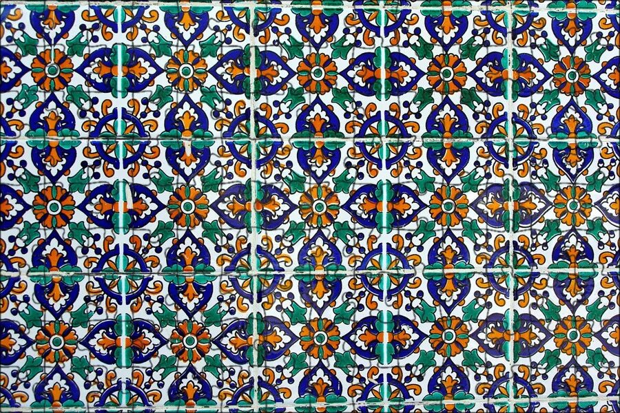 Плитка орнамент фото Магнитный пазл 27x18см."Тунис, плитка, глиняная посуда" на холодильник - купить 