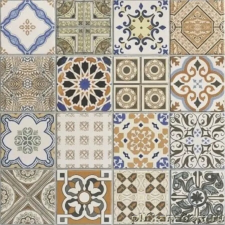 Плитка орнамент фото Realonda Ceramica Provenza Deco Керамогранит 44,2х44,2 (100 вариаций) см - купит