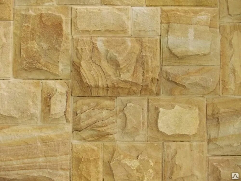 Плитка песчаник фото Плитка пиленая песчаник тигровая 100хL, длина произвольная, Жаростойкая, облицов