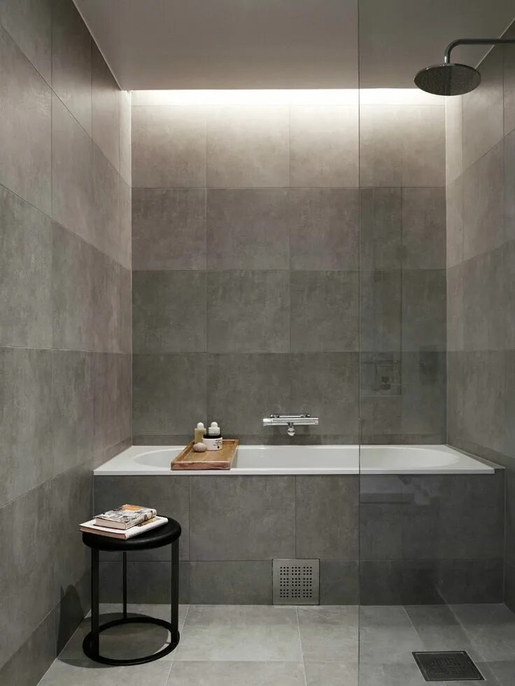Плитка под бетон в ванной фото Make Your Home Beam And Glow With Built-in Lighting