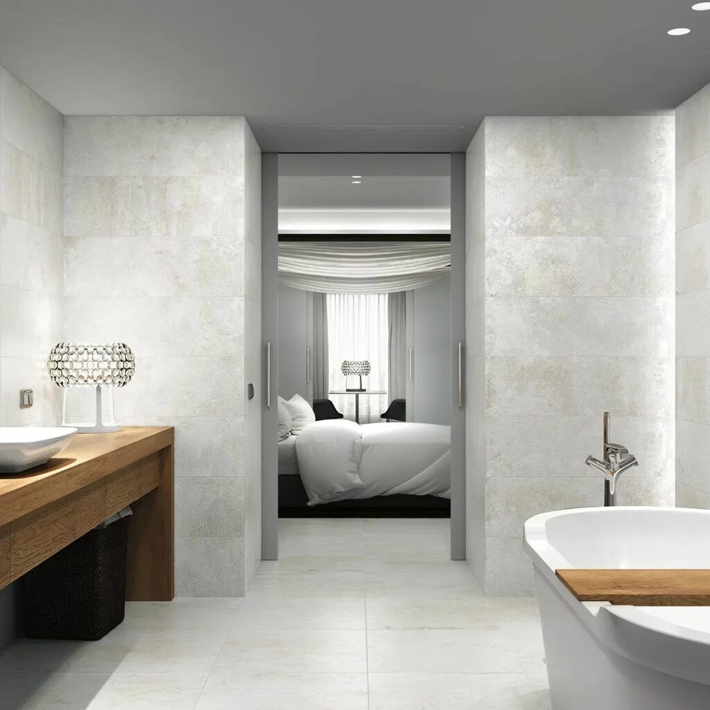 Плитка под бетон в ванной фото BAFFIN Aparici Tile design, House bathroom, Home