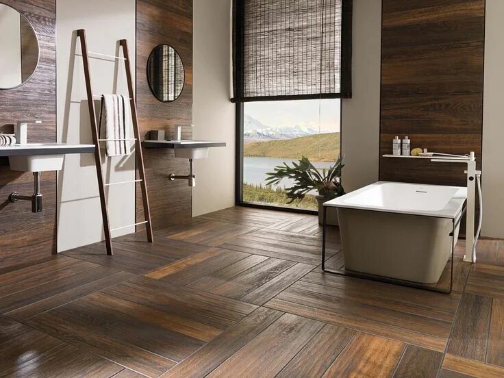 Плитка под дерево дизайны фото Hampton Brown 14,3 x 90 cm / 22 x 90 cm Brown tile floor, House interior, Wood l