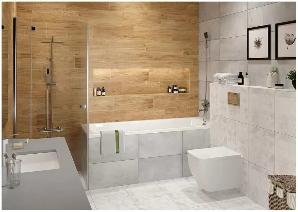 Плитка под дерево фото Керамический гранит GRASARO Home Wood GT-82/MR 20х60 см коричневый: отзывы покуп