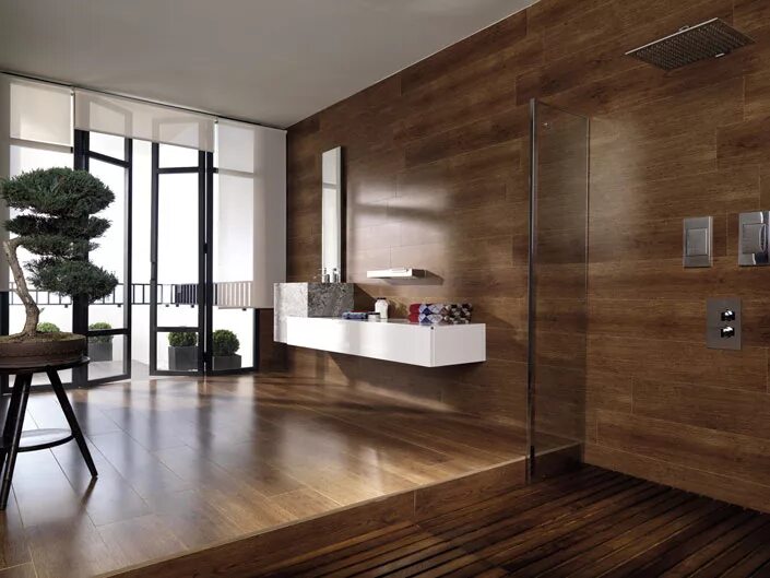 Плитка под дерево в интерьере фото Плитка Roble Porcelanosa (Испания), купить коллекцию плитки Roble в Москве за 72