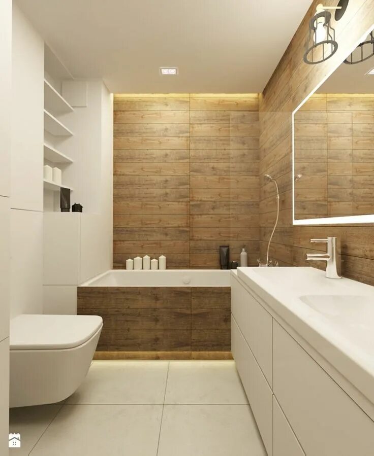 Плитка под дерево в ванной дизайн Łazienka styl Industrialny - zdjęcie od design me too House bathroom, Bathroom d