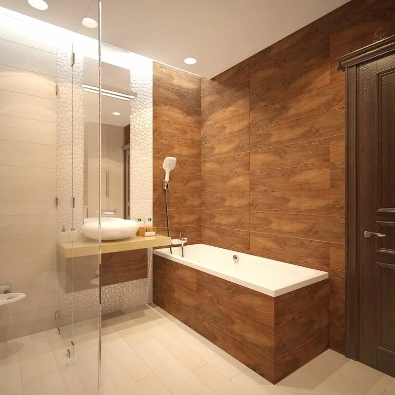 Плитка под дерево в ванной дизайн Pin by Татьяна Ковалева on ванная Baths interior, Corner bathtub, Bathroom