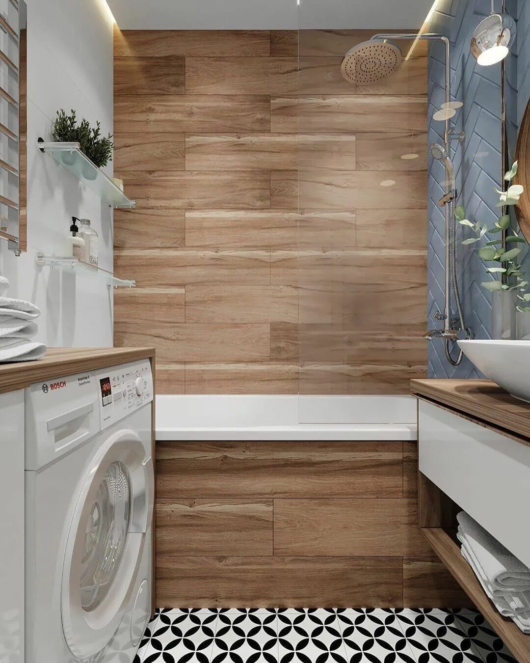 Плитка под дерево в ванной дизайн Stunning Bathroom Laundry Design Ideas Badkamerideeën, Badkamer nieuw, Badkamer