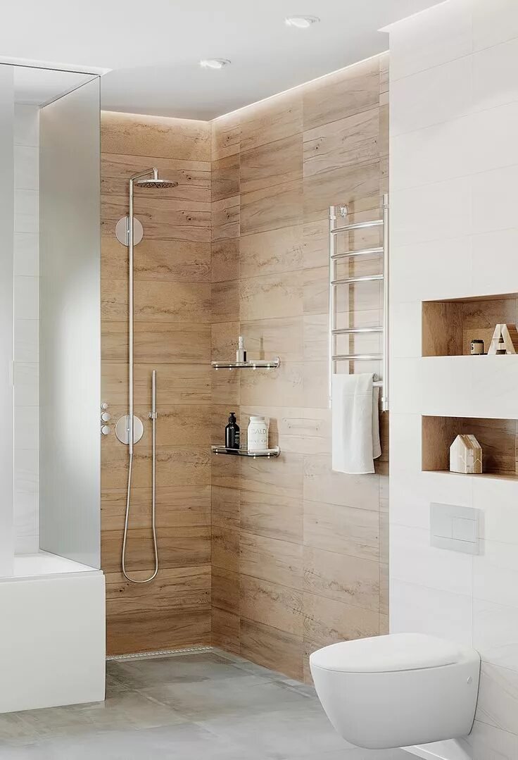 Плитка под дерево в ванной фото Modern bathroom design, Bathroom design small, Bathroom design