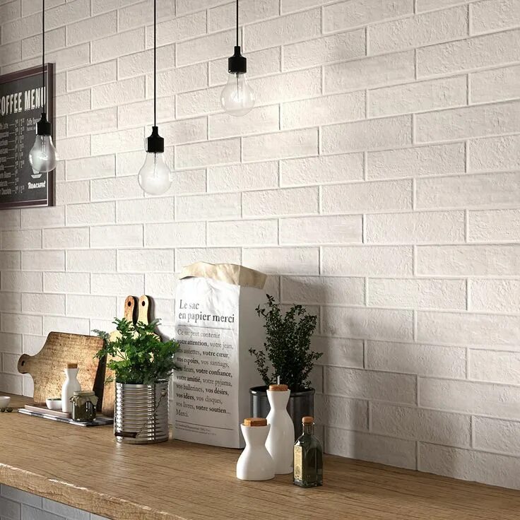 Плитка под кирпич фото Image result for bricklane white tile White tiles, Kitchen wall tiles design, Wa