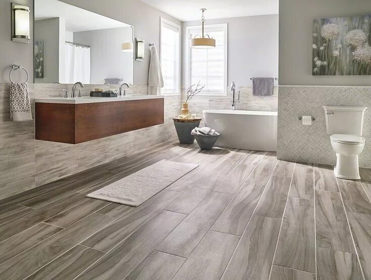 Плитка под ламинат в ванной фото WHITE OAK MARBLE Wood look tile floor, Wood tile bathroom, Wood look tile bathro