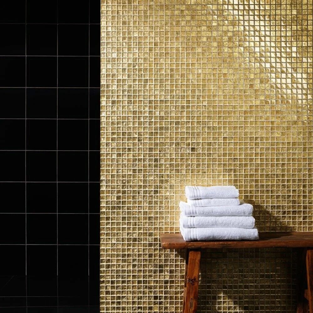 Плитка под мозаику фото Golden Midas Mosaic Tile Teres Tiles 300x300x8mm Tiles Mosaic tiles, Glass mosai
