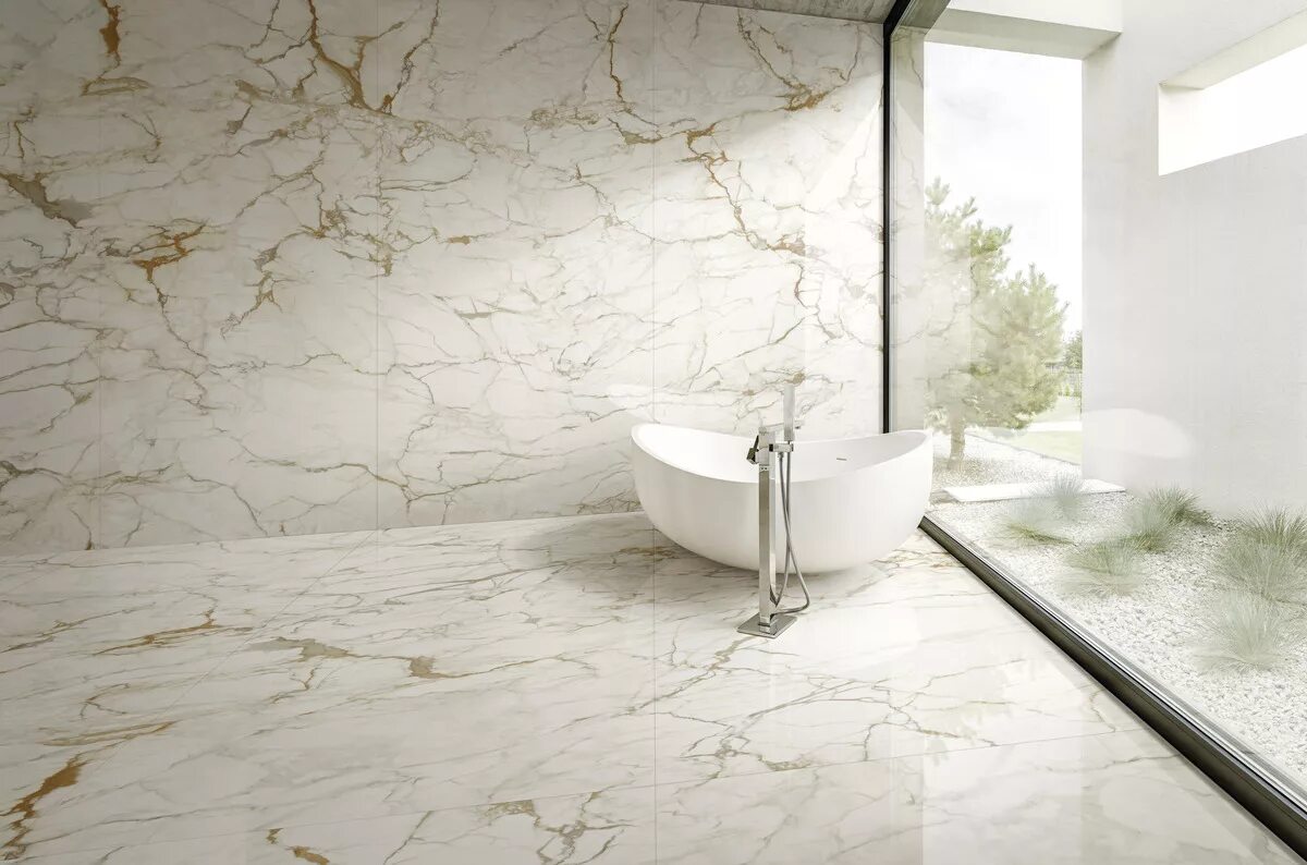 Плитка под мрамор фото UM6L300675 LUXURY WHITE Lucidato Shiny 6mm 300x150 Керамогранит Ariostea, Италия
