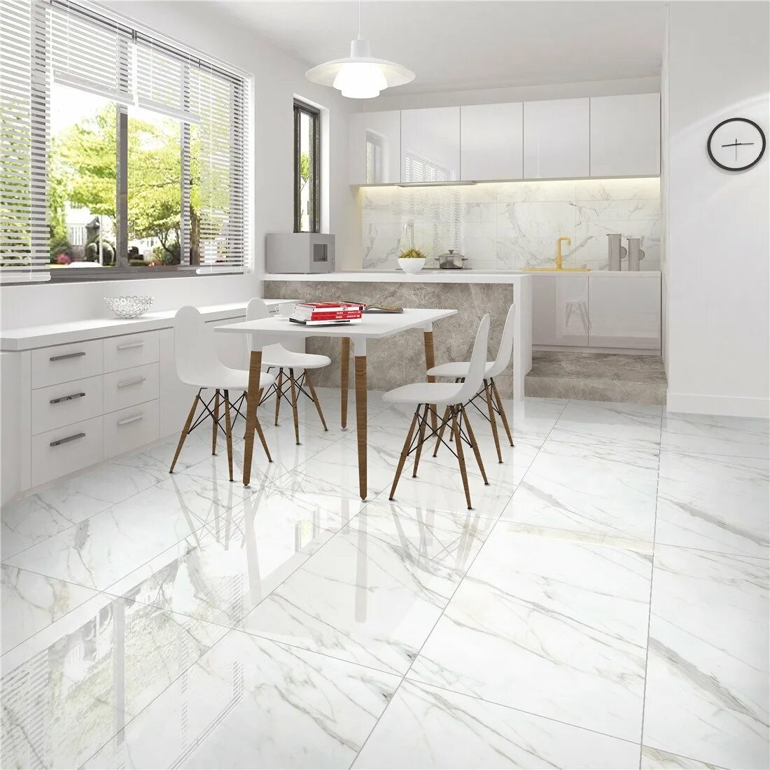 Плитка под мрамор фото Marble Calacata Elite Grey Polished 60x120 Leopard - Керамогранит Леопард Марбл 